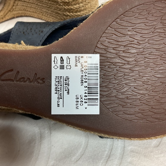 Clarks unlimited comfort collection 8 1/2 med NWOT navy wedge - Picture 6 of 8